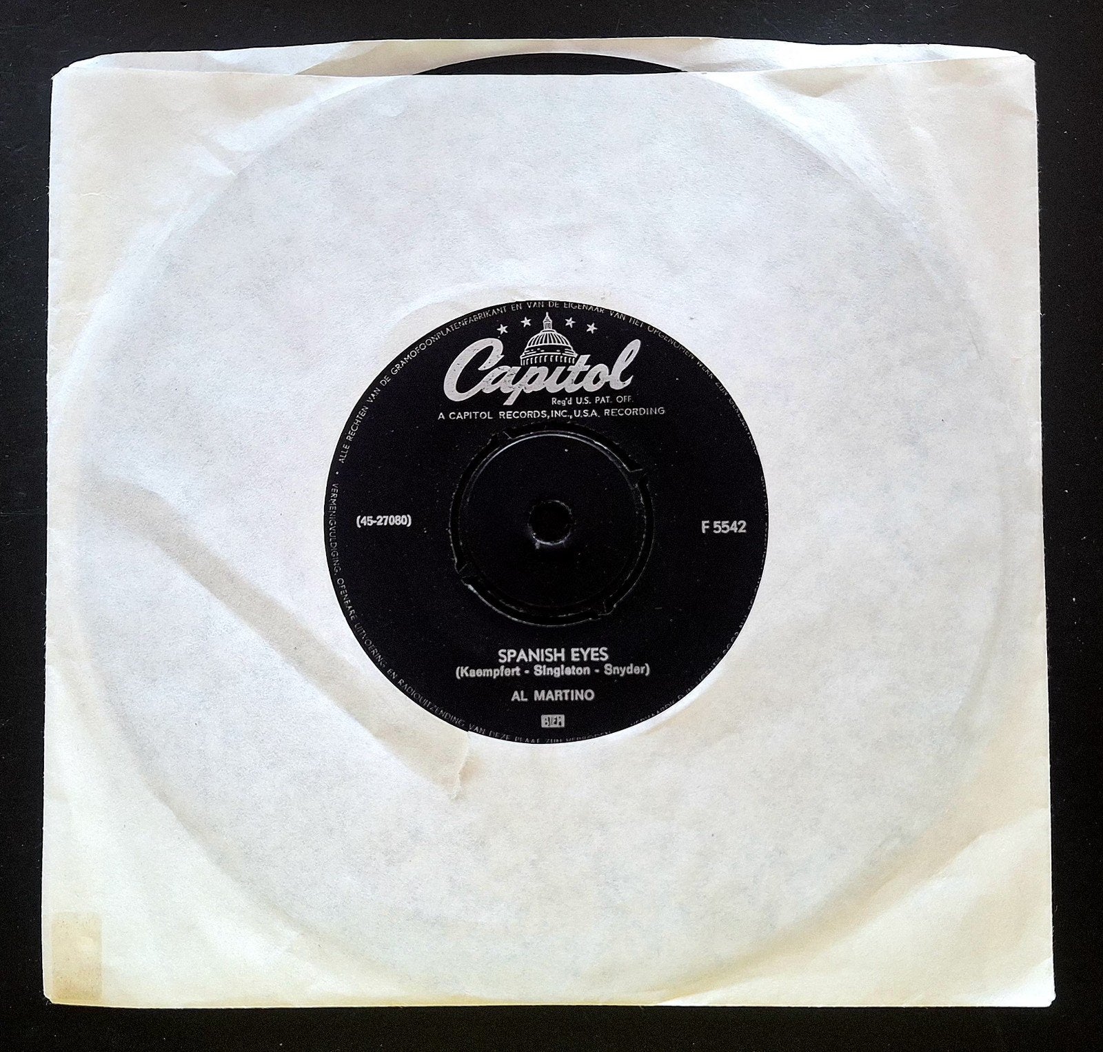 7"/SINGLE  AL MARTINO - Spanish Eyes, Ophalen of Verzenden, Gebruikt