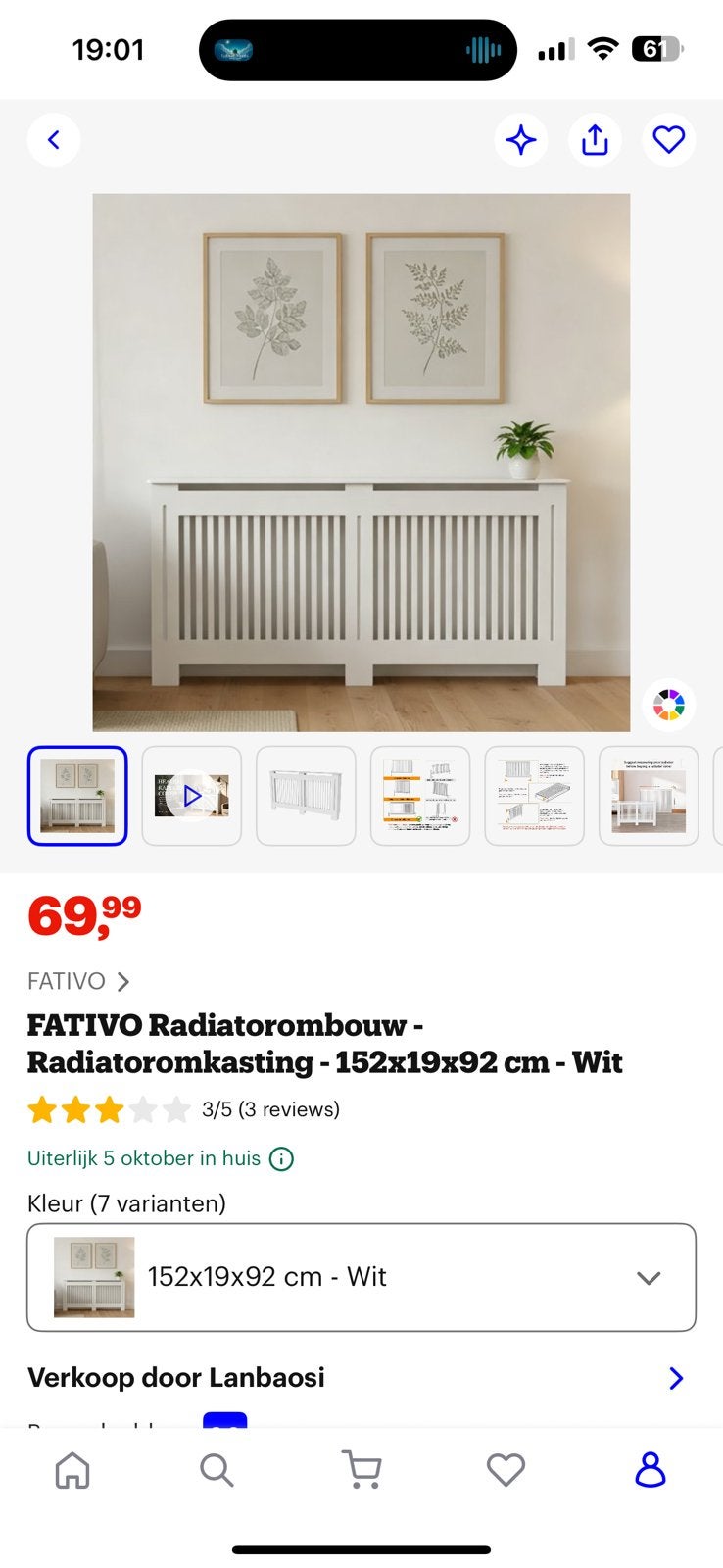 Radiatorombouw wit, Ophalen of Verzenden, Nieuw, Minder dan 60 cm, Radiator