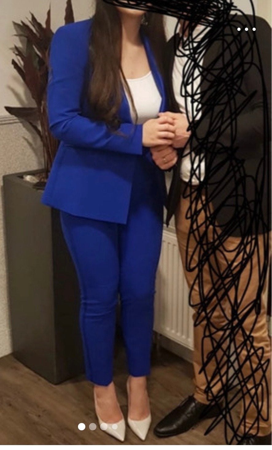 Zara Blauw Pak - Jasje en Broek, Kleding | Dames, Maat 38/40 (M), Kostuum of Pak, Blauw, Ophalen of Verzenden