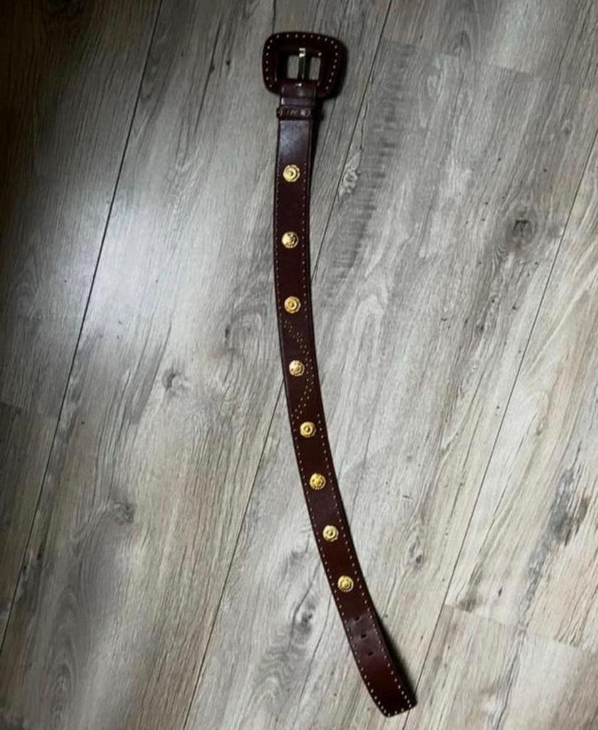 Vintage Escada riem Bruin/ leer, Ophalen of Verzenden, Zo goed als nieuw, Bruin, Echt leder
