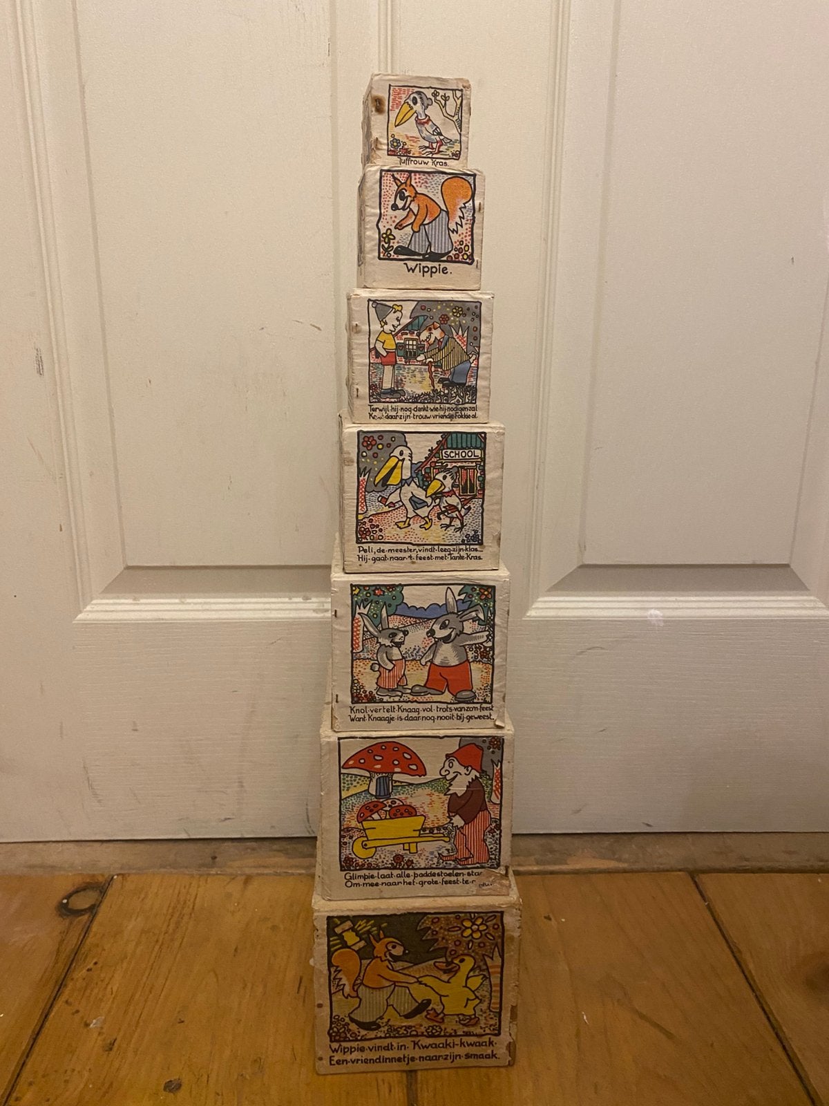 Vintage Zabo Blokkentoren Kubiek Wippie Jaren 50/60 Compleet, Ophalen of Verzenden