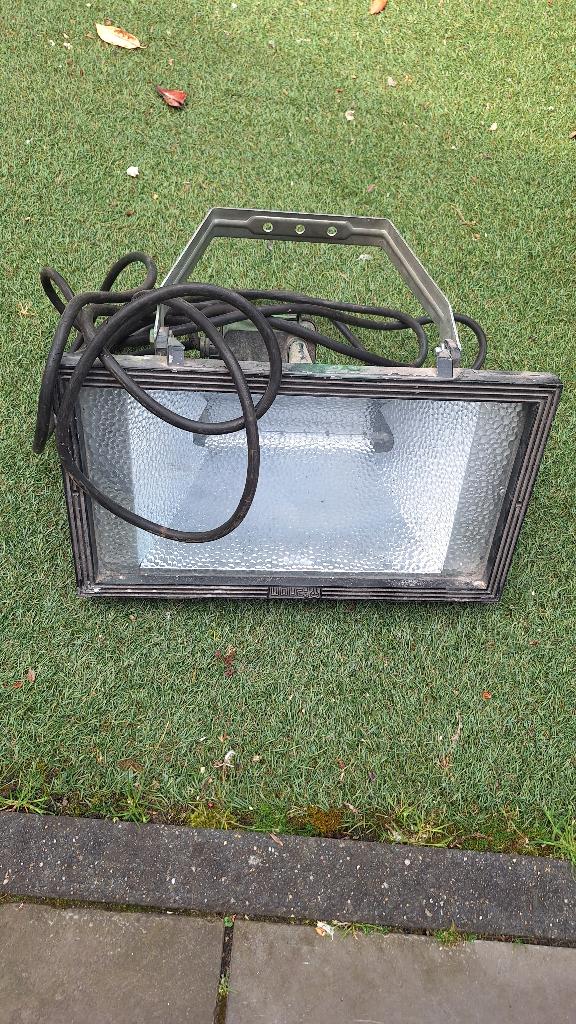 Bouwlamp halogeen 1000W met reservelamp ong. 38x20 cm, Doe-het-zelf en Verbouw, Bouwverlichting, Ophalen of Verzenden, Gebruikt