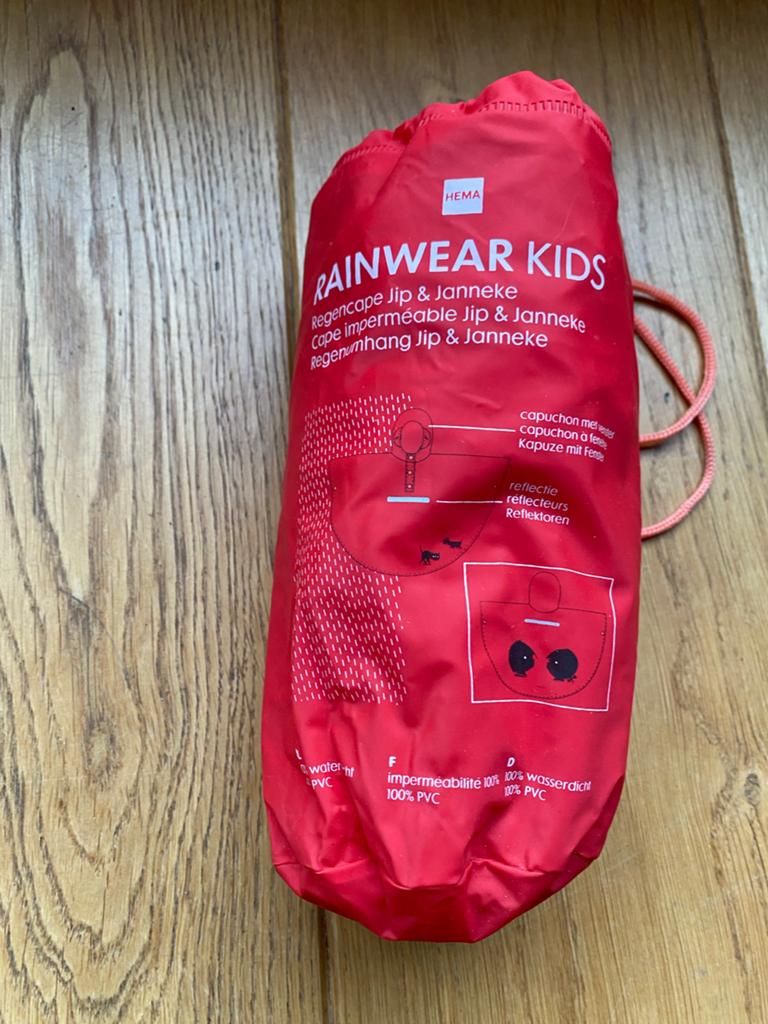 Regenponcho Jip en Janneke 98/104 in opbergzakje, Kinderen en Baby's, Kinderkleding | Maat 98, Ophalen of Verzenden, Zo goed als nieuw