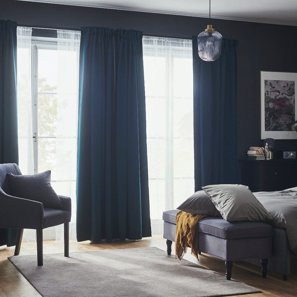 IKEA Blue Curtains, Ophalen, Gebruikt, 300 cm, Blauw