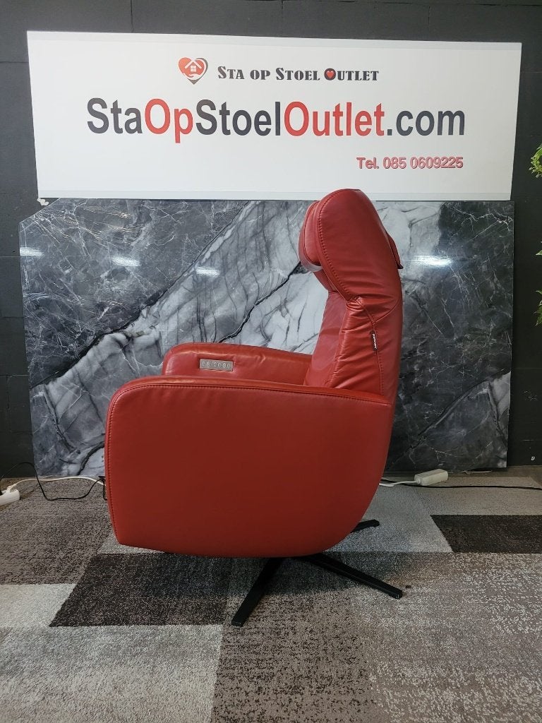 Staopstoel Prominent Sorisso rood op accu, Minder dan 75 cm, Leer, Ophalen of Verzenden, Zo goed als nieuw