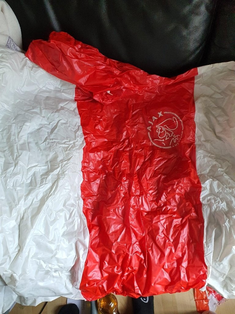 ajax zgan regenponcho van 95 cm lang met drukknopen, Ophalen of Verzenden, Zo goed als nieuw, Ajax, Overige typen