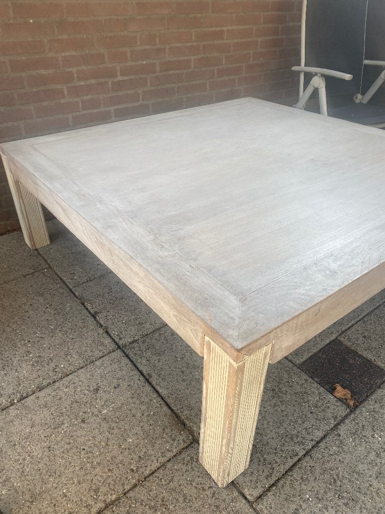 Teak houten tafel 140x140x47, Tuin en Terras, Ophalen, Gebruikt, Vierkant, Teakhout