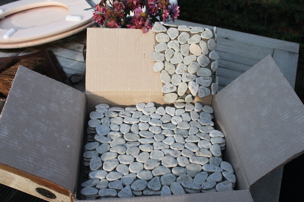 mozaiek-kiezel-pebble mat 32x32 cm - 9 stuks, Nieuw, Ophalen of Verzenden, 20 tot 40 cm, Minder dan 5 m²