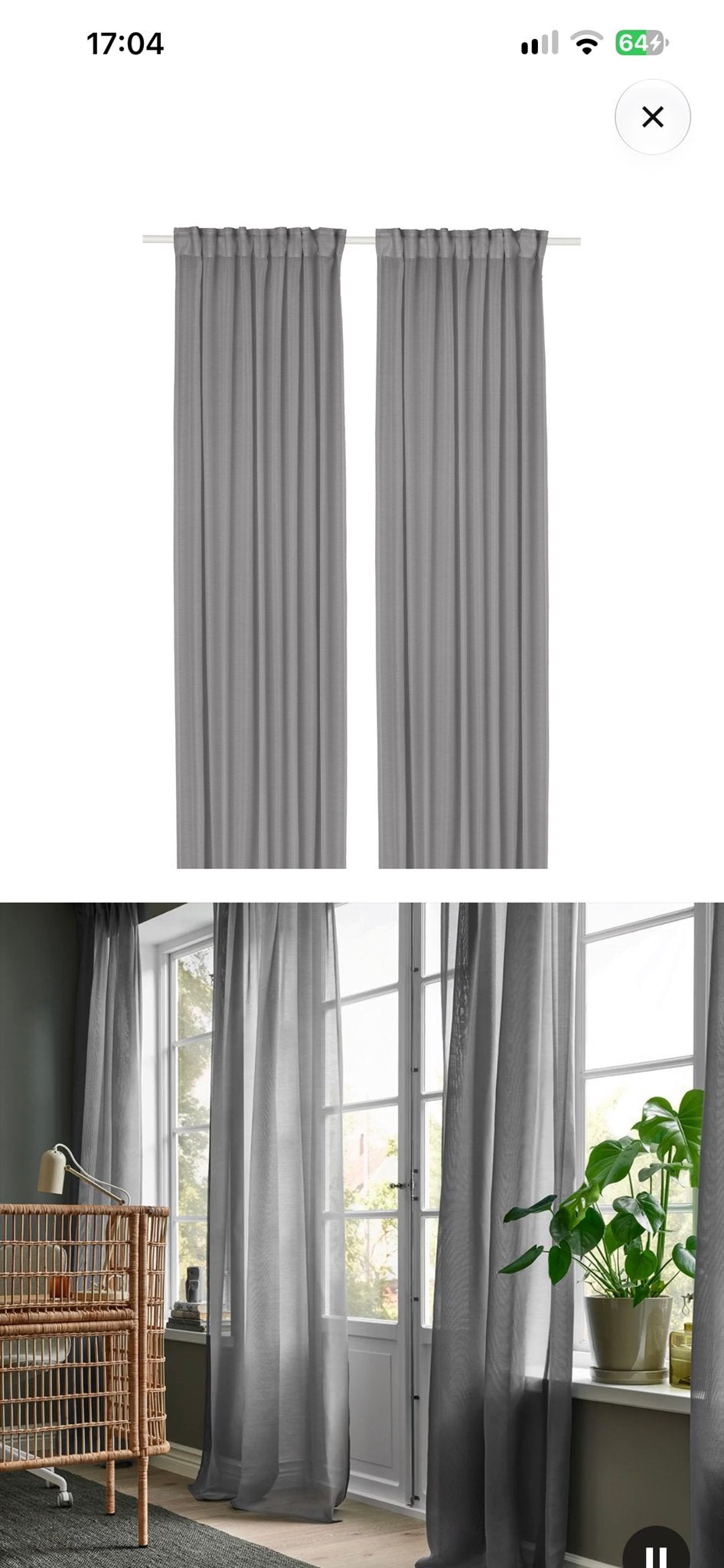IKEA Stenfrö Vitragegordijnen 145x300cm (3 paar), Ophalen, Vitrage, Lichtdoorlatend, Zo goed als nieuw