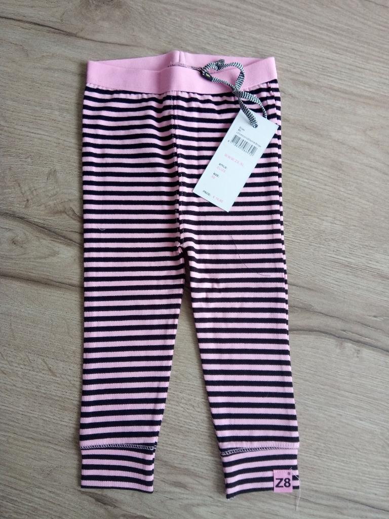 Z8 legging, broekje maat 86, roze-zwart gestreept, Elize, Broekje, Meisje, Z8, Nieuw