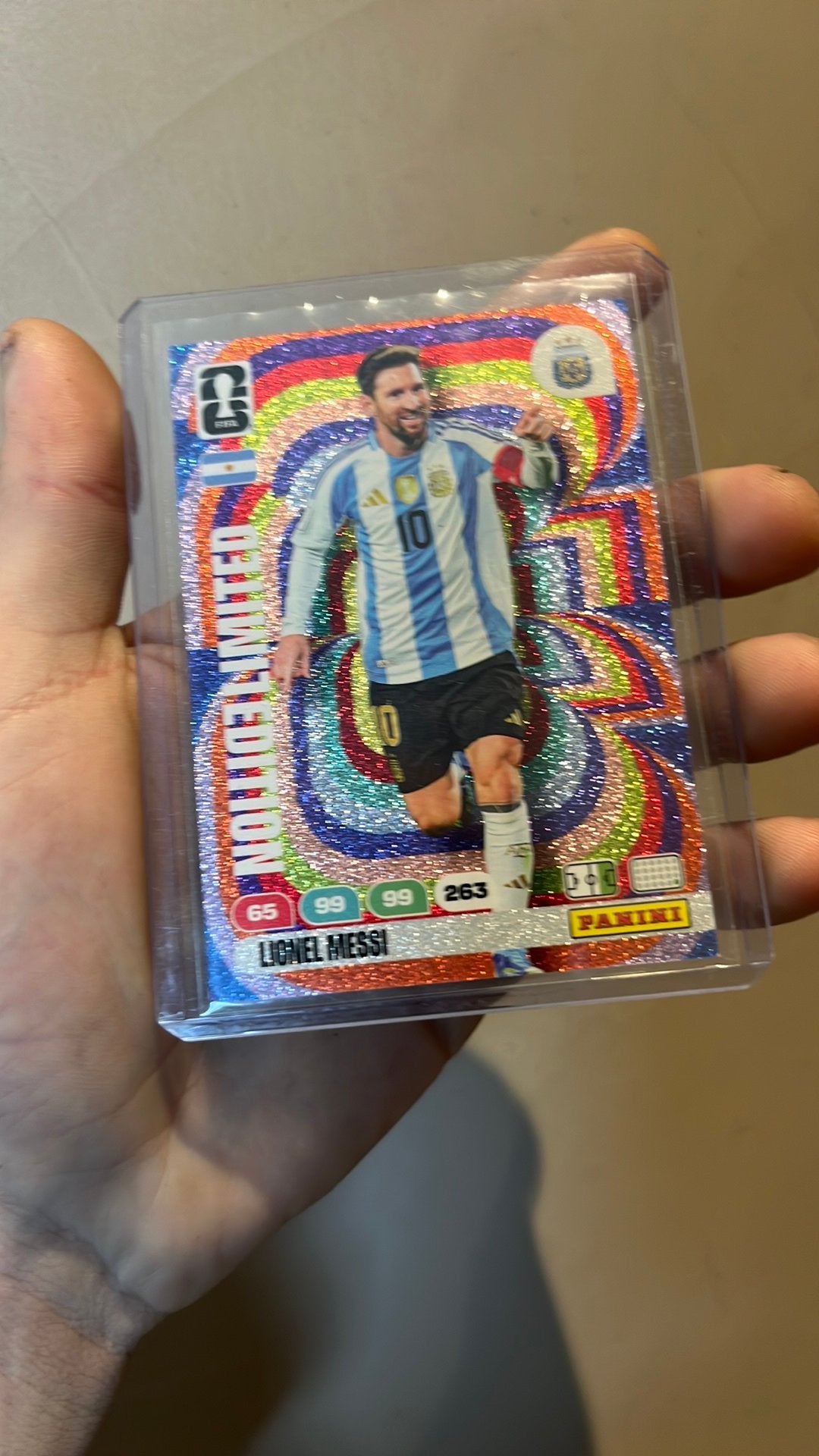 Lionel Messi Panini Adrenalyn XL FIFA World Cup 2022 Kaart, Ophalen of Verzenden, Zo goed als nieuw, Buitenlandse clubs, Spelerskaart