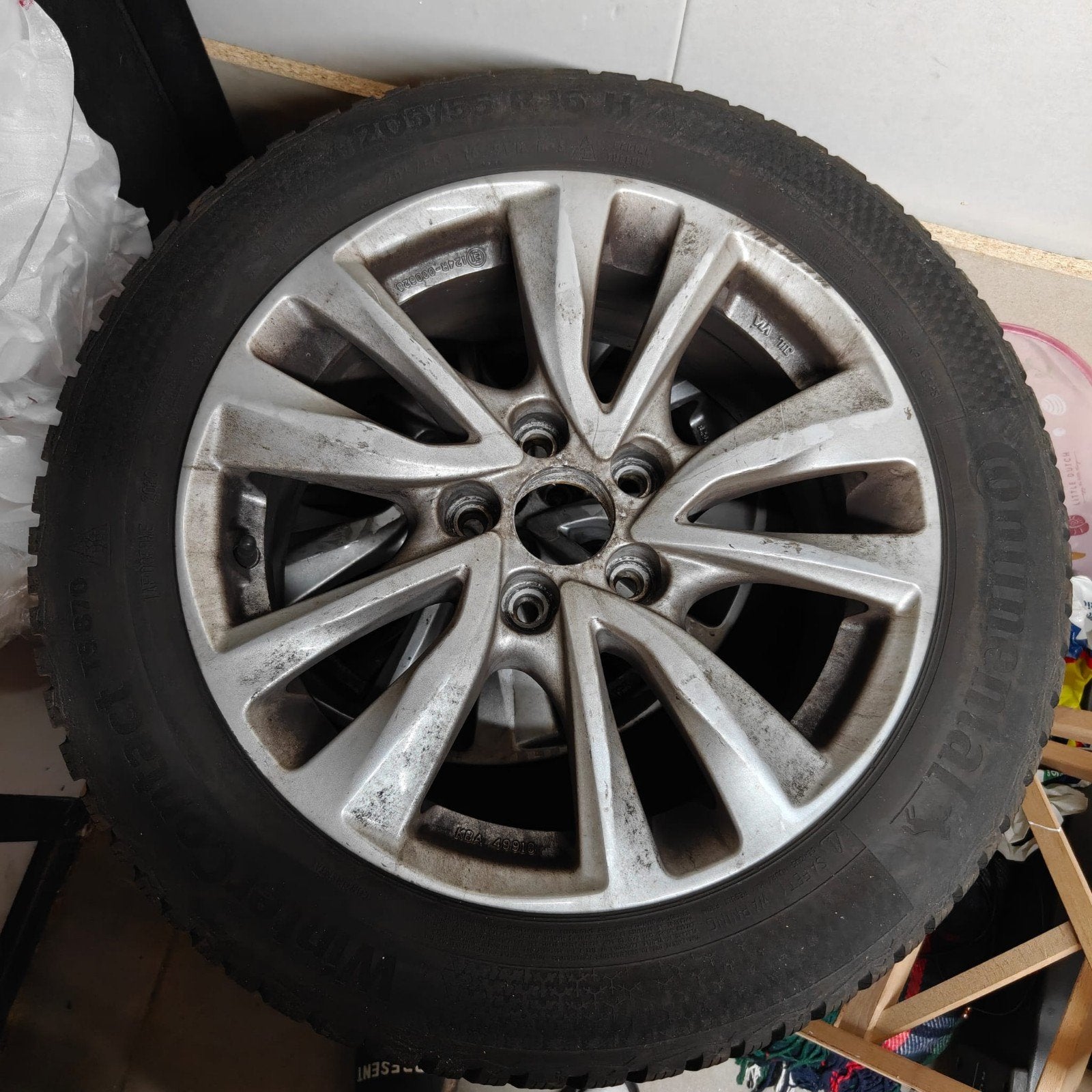 Winterbanden+velg 205/55/16 Peugeot 308sw weinig gereden, Ophalen of Verzenden