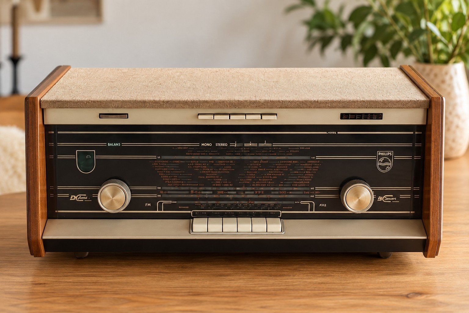 Vintage Philips Radio - Klassieke Mono/Stereo Ontvanger, Ophalen, Gebruikt, Radio
