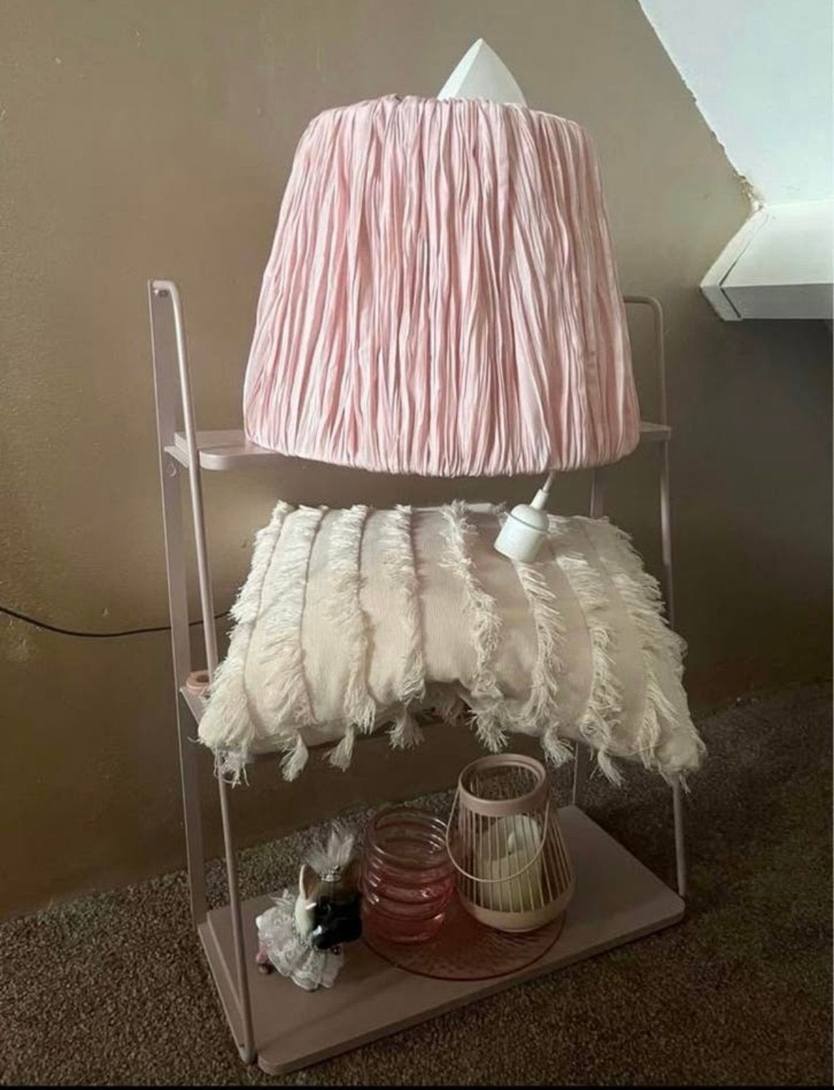 Hang kastje Jysk, hanglamp IKEA, spiegel en kussen, Ophalen of Verzenden, Zo goed als nieuw, Wit, Rond