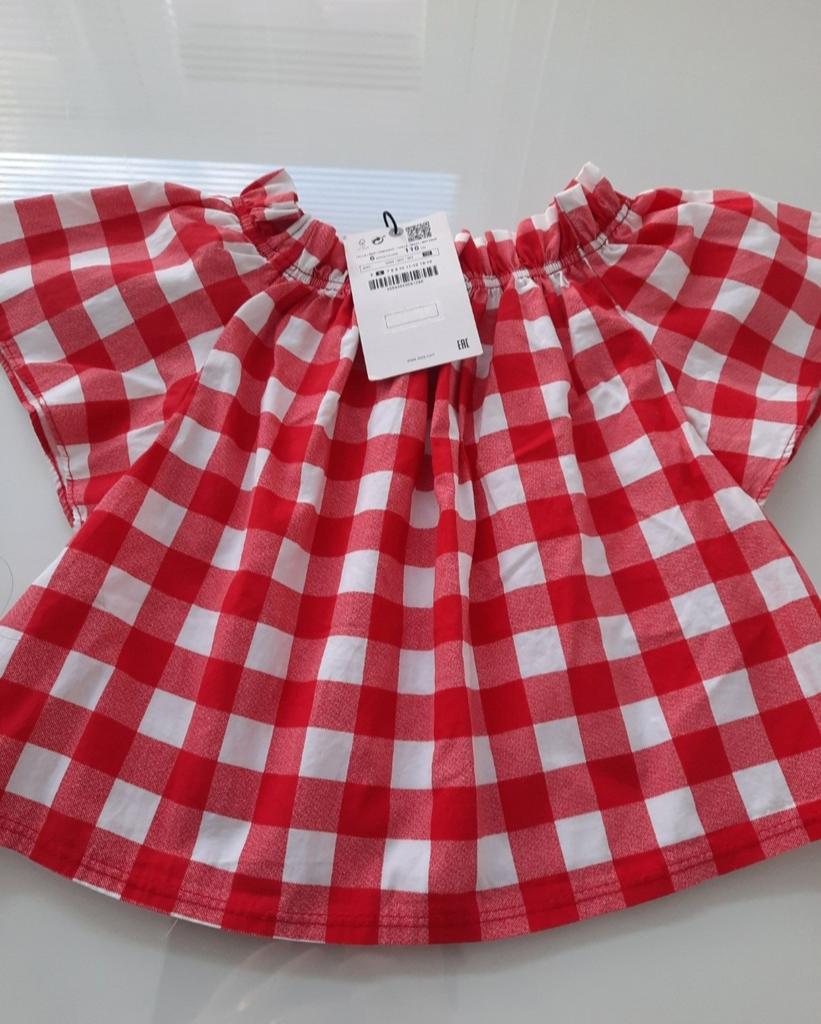 Zara geruite top rood wit maat 110, Ophalen of Verzenden, Nieuw, Zara, Meisje