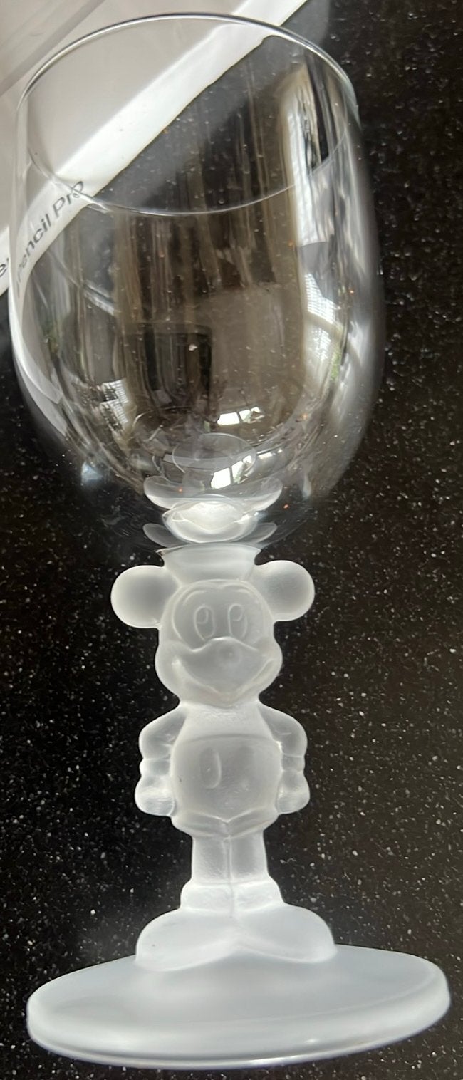 Mickey Mouse glas met 3D Mickey - 16 cm hoog, Ophalen of Verzenden, Mickey Mouse, Zo goed als nieuw, Servies