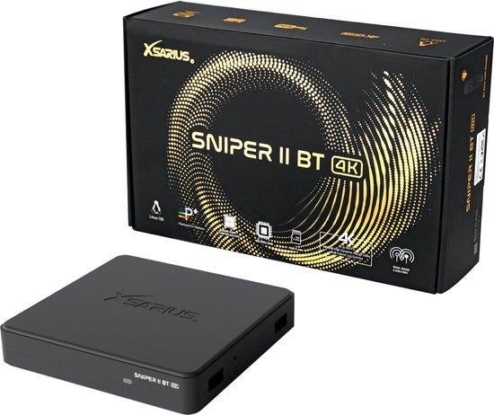 Xsarius Sniper 2 BT - 4K UHD Linux OTT Mediastreamer, Ophalen of Verzenden, Zo goed als nieuw, HDMI, Minder dan 500 GB