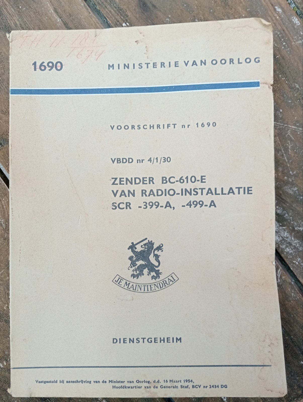Handleiding Zender BC-610-E Radio-installatie SCR-399A/499A, Verzamelen, Ophalen of Verzenden, Nederland, Boek of Tijdschrift