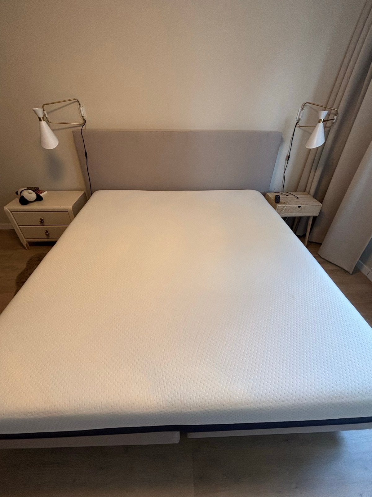 Mattsleeps boxspring 180x200 met matras, Huis en Inrichting, Slaapkamer | Boxsprings, Ophalen, Gebruikt, Beige, Tweepersoons