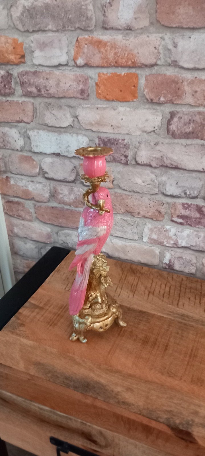 Baroque Collection:32cm Papegaai kandelaar❤️NIEUW❤️, Ophalen of Verzenden, Nieuw, Dier
