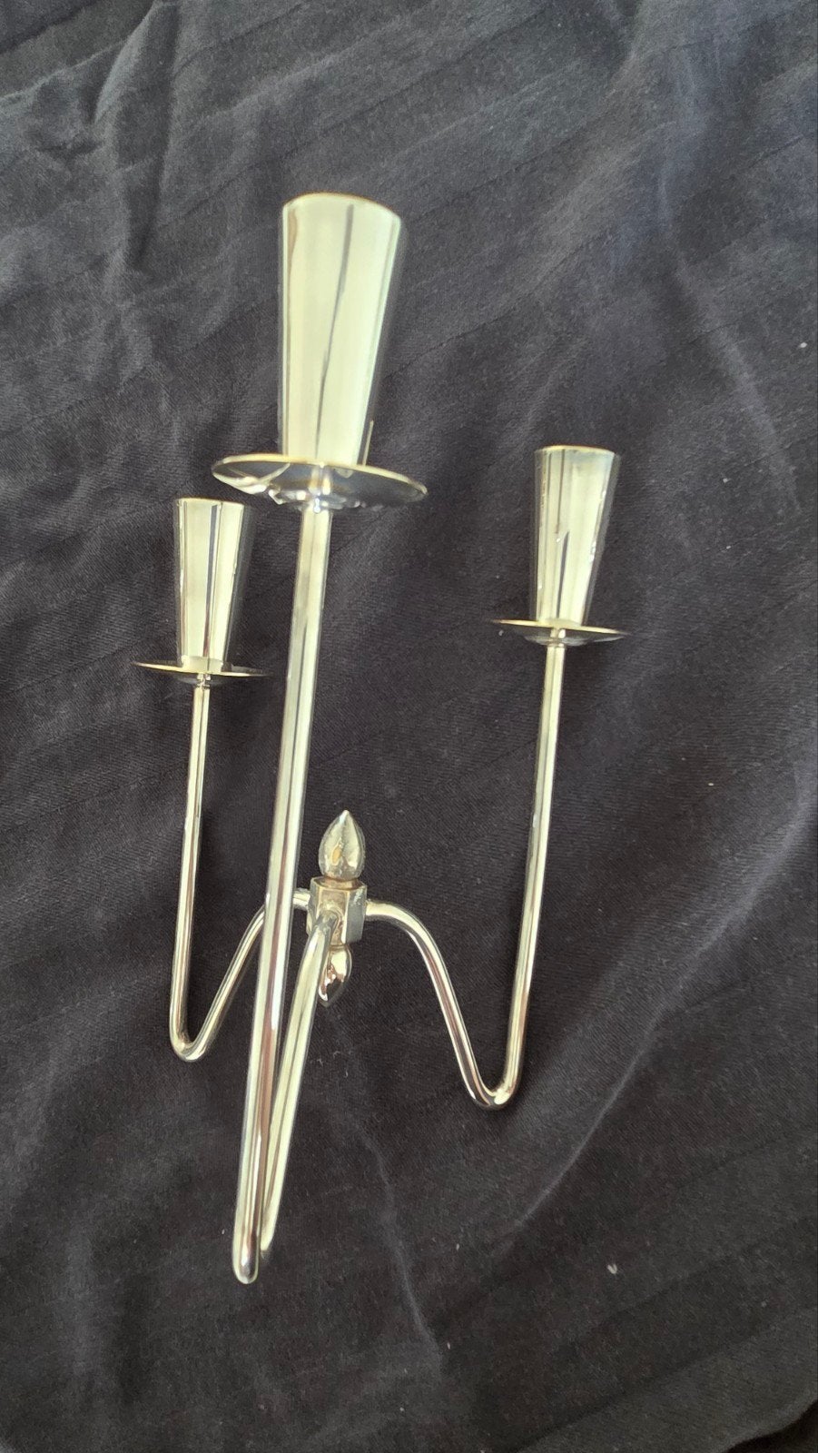 Verzilverde kandelaar Johannes Berg Deens design, Ophalen of Verzenden, Zilver