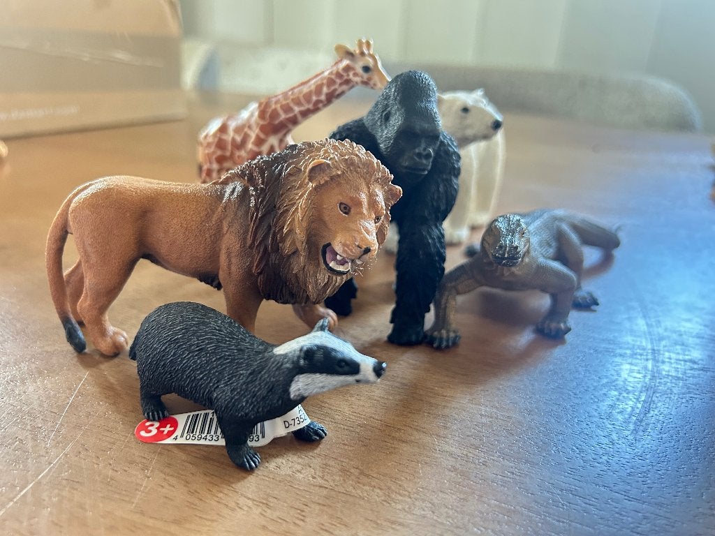 Schleich dieren – 6-delige set, Ophalen of Verzenden, Gebruikt, Wild dier, Beeldje of Figuurtje