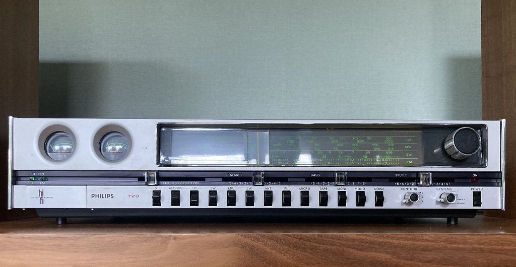Philips 22RH720 Vintage HiFi Receiver "Vissenoog", Ophalen, Gebruikt, Minder dan 60 watt, Overige merken