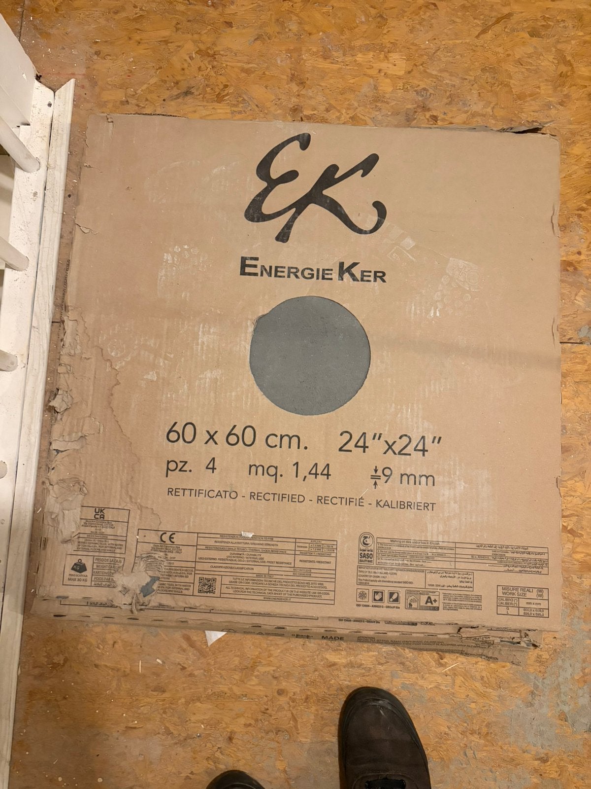 6 Tegels 60x60cm, Ophalen, 60 cm of meer, Nieuw, Minder dan 5 m²