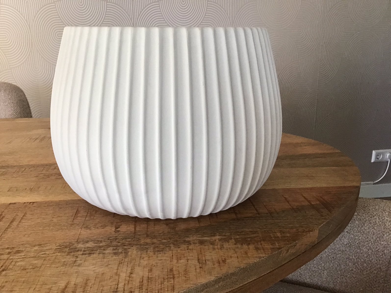Overcompleet Zgan Bloempot /Vaas  H 30 cm doorsnee 30 cm ., Ophalen of Verzenden, Zo goed als nieuw, Kunststof
