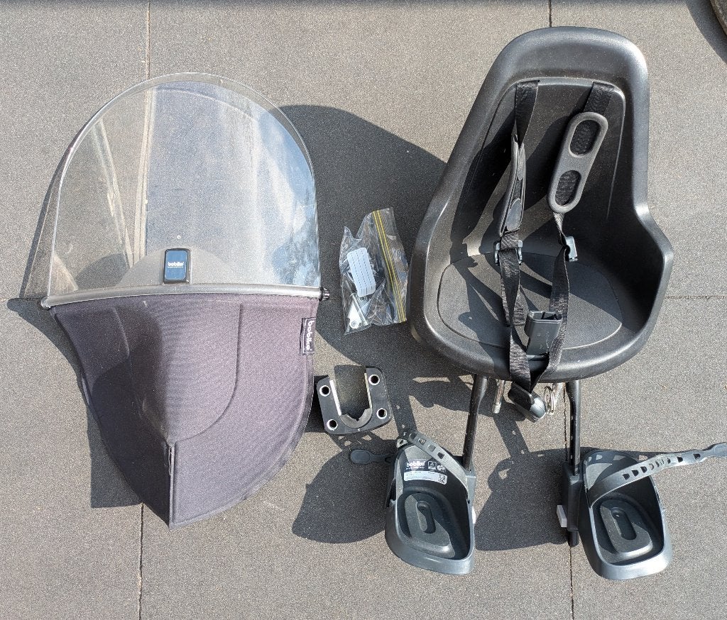 Bobike mini - fietskinderzitje voor met windscherm, Ophalen, Bobike, Gebruikt, Voetsteuntjes