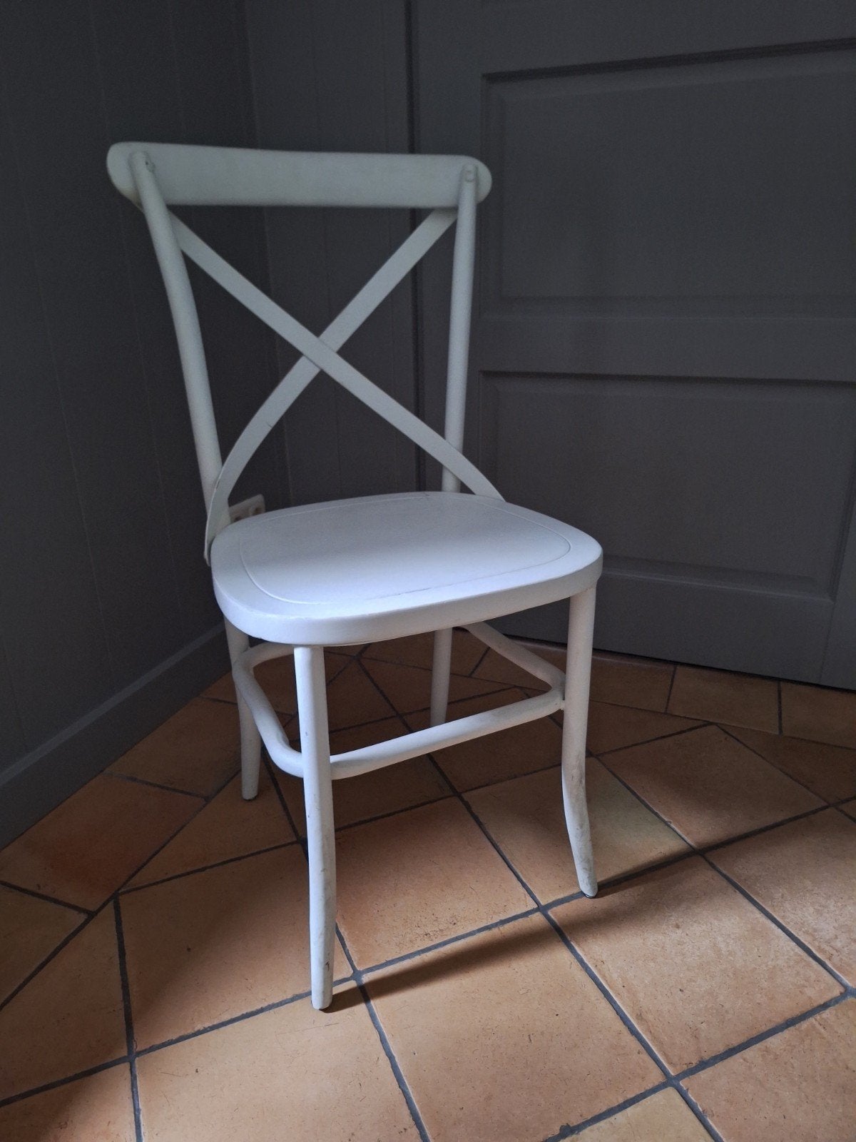 "bistro" eetkamerstoelen 10 stuks, Ophalen, Gebruikt, Wit, Vijf, Zes of meer stoelen