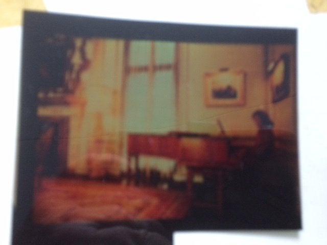 Oude negatief van een kamer met piano uit een film?, Ophalen of Verzenden, Zo goed als nieuw, Foto of Kaart