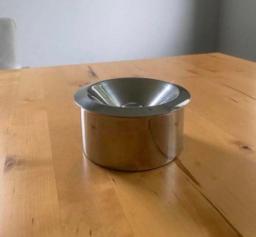 Asbak Alessi RVS Marianne Brandt, Ophalen of Verzenden, Gebruikt, Rond, Overige materialen