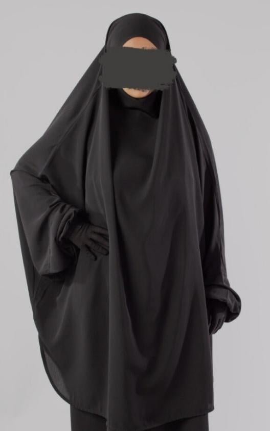 Zwarte jilbab/khimaar tieback halaalstyle, Halaalstyle, Verzenden, Zo goed als nieuw