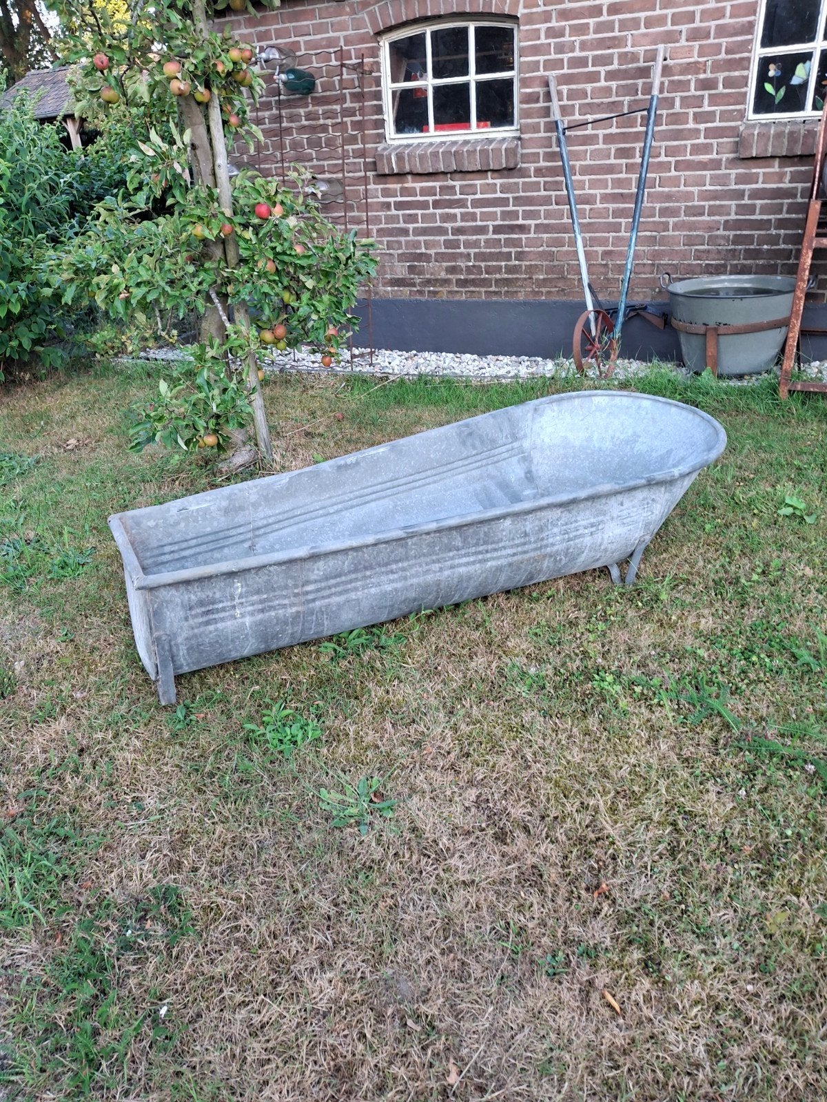 Prachtige vintage zinken badkuip - 175 cm, Ophalen