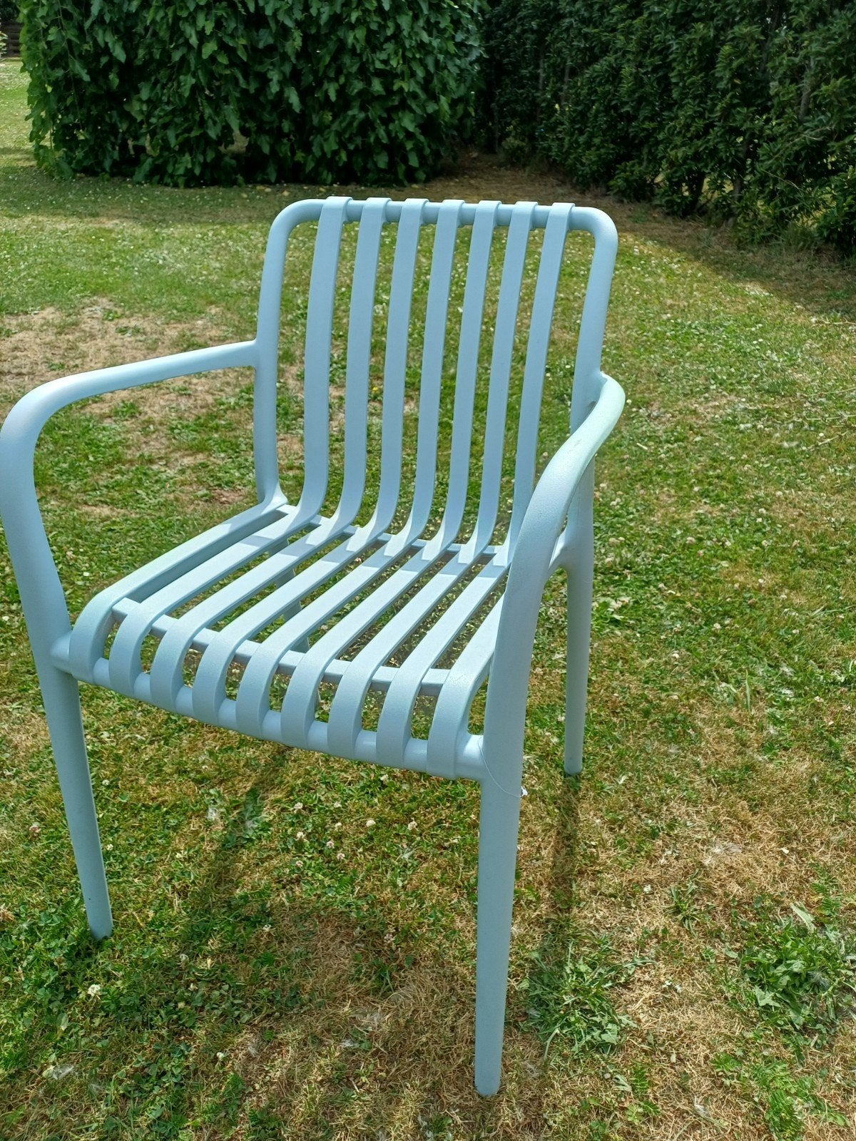 Lea stapelstoel lichtblauw 20,-, Tuin en Terras, Ophalen, Nieuw
