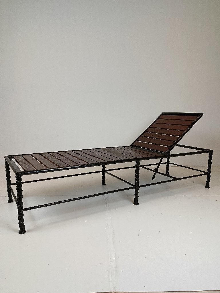 Prachtig Antieke Smeedijzeren Tuin LigBed (italiaans), Ophalen of Verzenden
