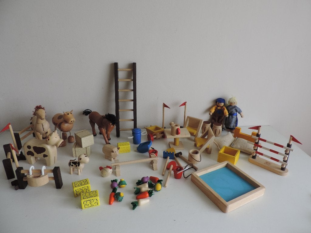 houten boerderij speelgoed, Kinderen en Baby's, Ophalen of Verzenden, Gebruikt