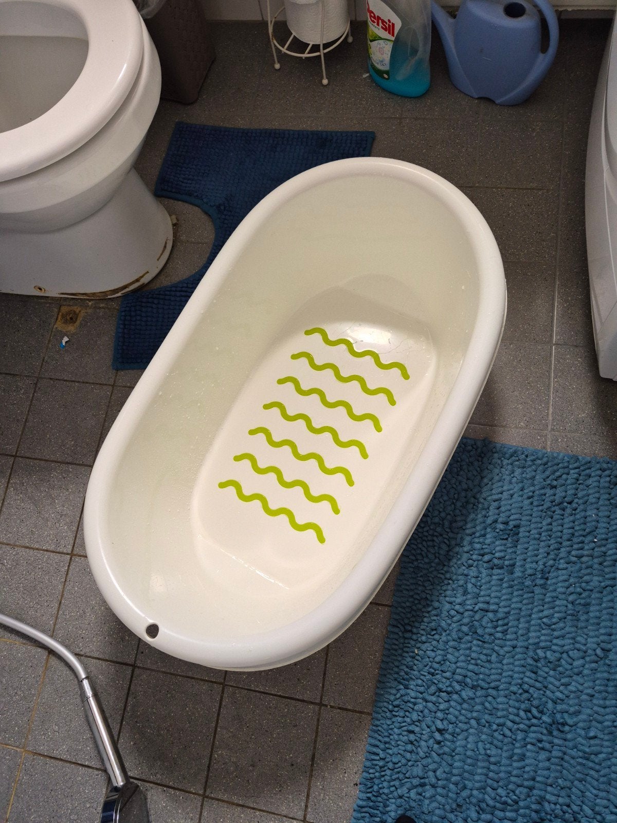 IKEA LÄTTSAM Babybadje - Wit met Groene Antislip, Kinderen en Baby's, Badjes en Verzorging, Ophalen, Gebruikt, Badje, Overige merken