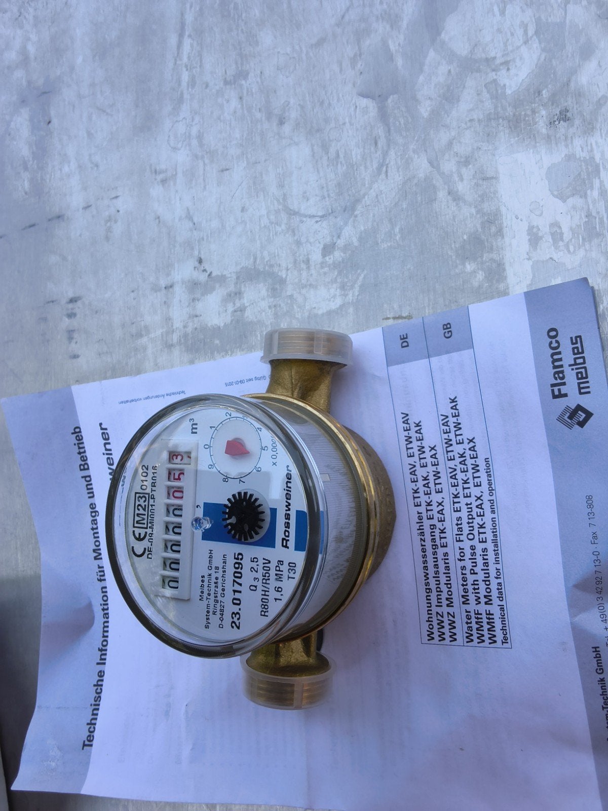 Nieuwe watermeter Rossweiner ETK-EAV voor bouwprojecten, Ophalen of Verzenden, Nieuw, Overige typen