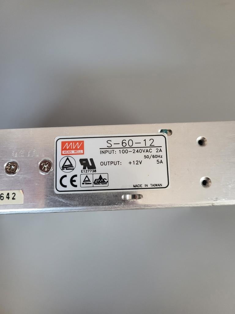 Mean Well S-60-12 Stroomomvormer 12V 5A Voeding, Ophalen of Verzenden