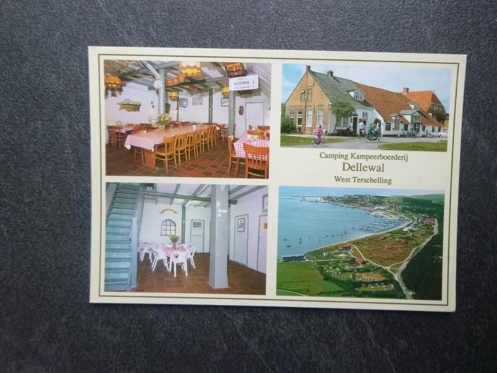 West Terschelling, camping Dellewal/luchtfoto/interieur, Verzamelen, Verzenden, 1980 tot heden, Gelopen, Waddeneilanden