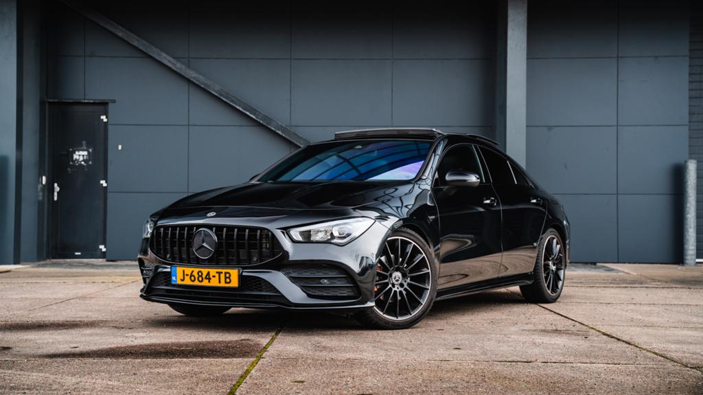 Mercedes-Benz CLA 180 | AMG Black Edition | Pano | Burmester, CLA, 136 pk, 4 cilinders, Zwart