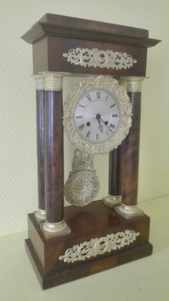 antiek Cuba mahonie portico pendule, Ophalen