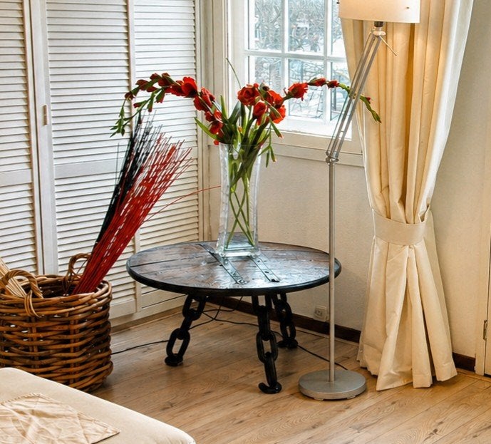 Unieke Wagenwiel Salontafel - Ø 85 cm, Hoogte 46 cm, Gebruikt, 50 tot 100 cm, Rond, Ophalen