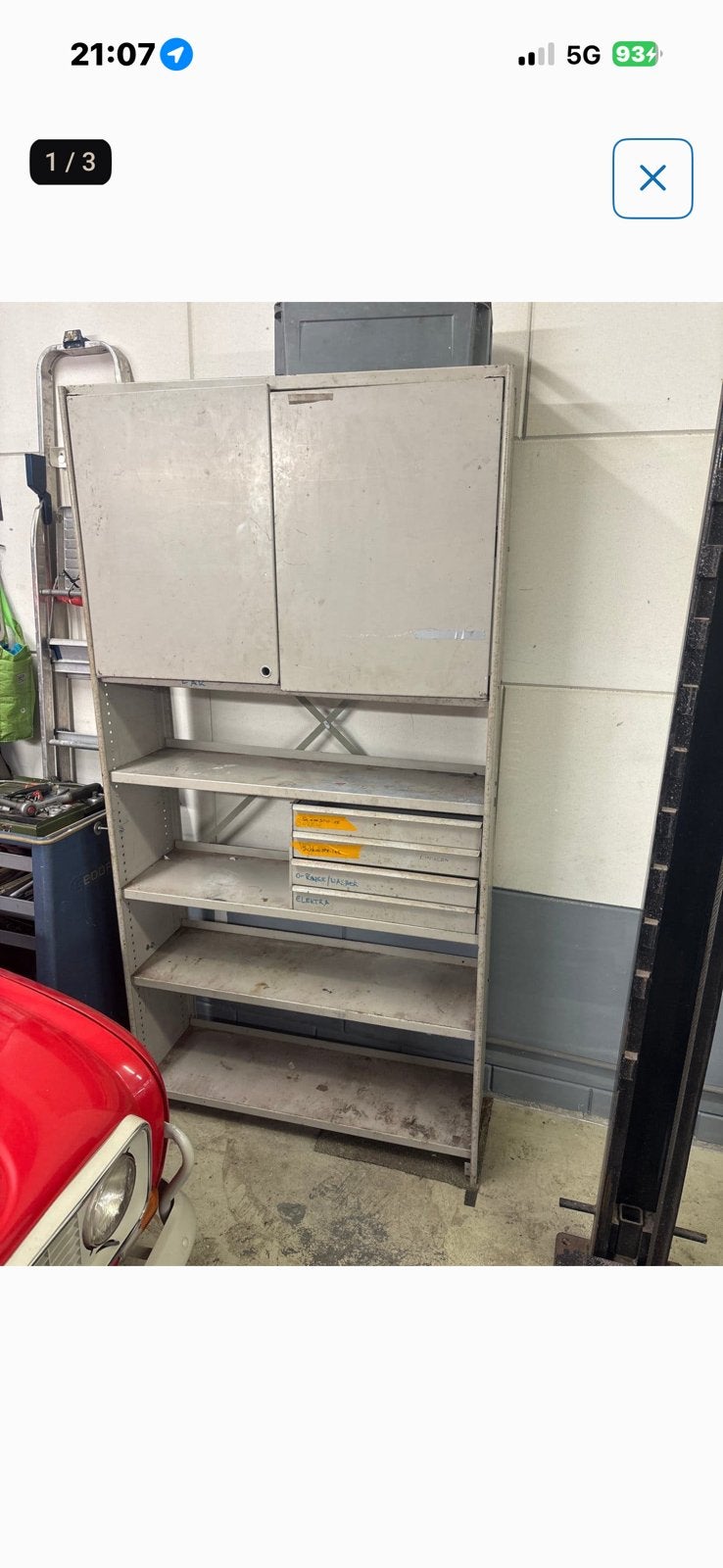Metallen kast werkplaatskast, Ophalen, Gebruikt