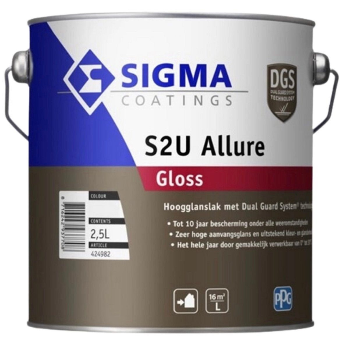 Sigma grond en aflak voor binnen & buiten 2,5 liter nieuw, Wit, Nieuw, Ophalen of Verzenden, Lak