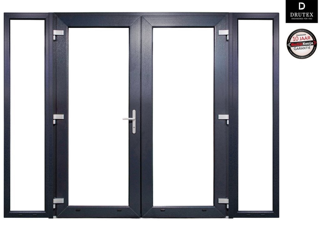Kunststof Dubbele Deur Met Zijlichten 304,8 X 215 Cm, Niet ingevuld, Kunststof, Niet ingevuld, Nieuw