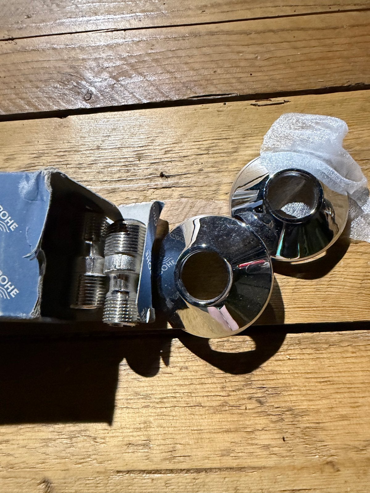 Set van 2 Grohe S-koppelingen, Ophalen of Verzenden, Nieuw, Chroom, Kraan