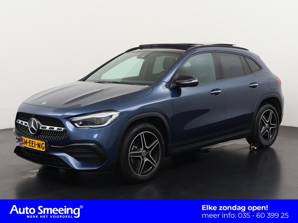 Mercedes-Benz GLA-klasse 250e AMG Night | Panoramadak | Came, Auto's, Mercedes-Benz, 12 maanden, 77 km/l, Gebruikt, Blauw